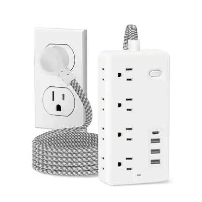 Indoor/Outdoor Power Strips, Extension Cords & Adapters 10-Pack 1-Ft UL Listed 16AWG 13A Power Extension Cable Cord Strip Outlet Saver E Retractable Extension Cords - Foto 9