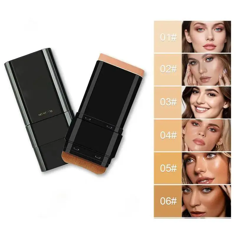 Unisex 6-Color Dual-Ended Eraser Foundation Stick - Smoothing, Lightweight Makeup for Adults, Concealer & Highlighter with Coverage, Targets Blemishes & Blackheads (Party Bag Gift Essential)