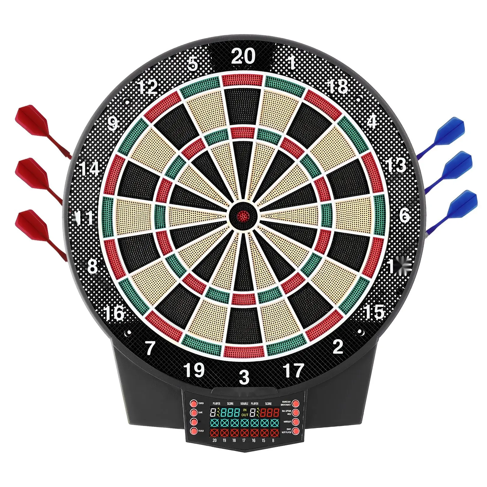 Electronic Dart Board, 15.5 Inch Target Dartboard With 43 Games And 320+ Variations For Up To 8 Players, Includes 6 Dart Shafts With Flights, 50 Soft Tips, Color LCD Scoring Screen, Ideal For Home Games, Game Room Or Party