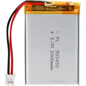 3.7V 1000mAh 503450 Rechargeable LiPo Battery Pack, Lithium Polymer Battery with JST PH2.0mm Connector & Wire, Replacement for Bluetooth Speaker and Wireless Devices
