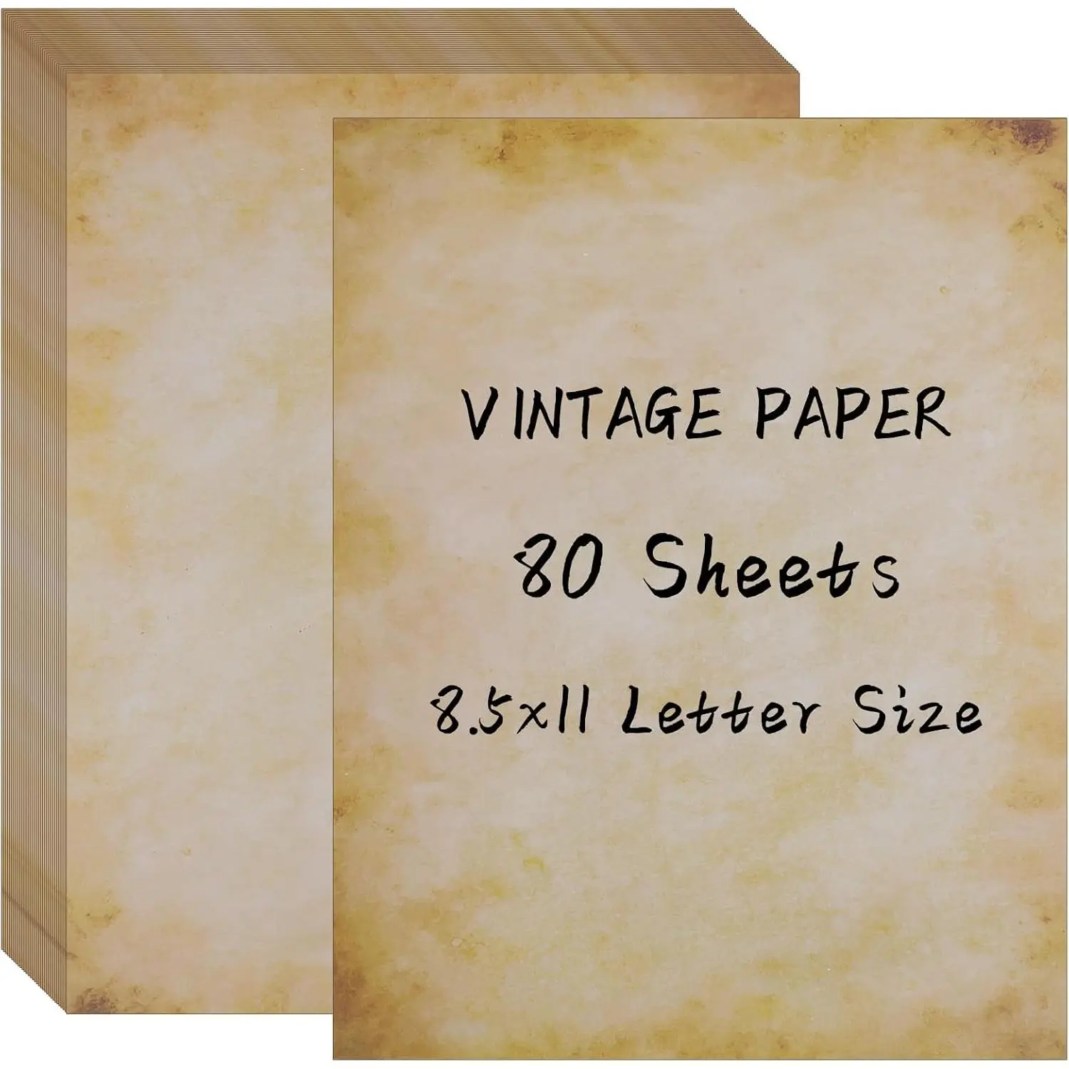 80 Sheets  Paper, 8.5"x11" Letter Size Printer  Paper | Antique Stationery for Printing Writing, Double-sided Aged Old Decorative Stationary for Invites Resume Scrapbook Typewriter