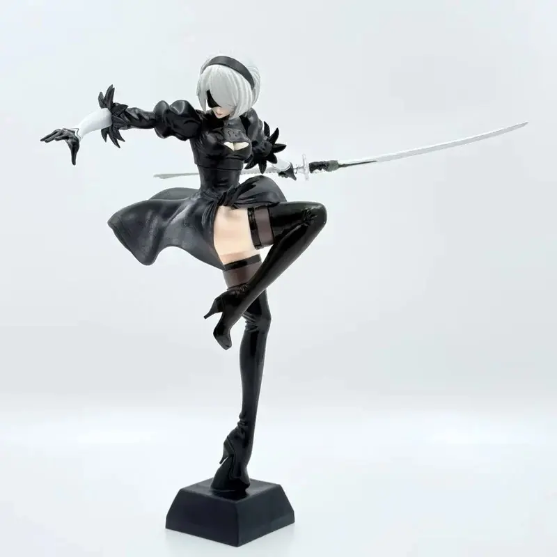 24CM NieR Automata YoRHa No. 2 Type B figma 2B Lifeform Kaine Nier PVC Action figure doll model Collectible statue figura gift