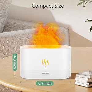 7 Colors Essential Oil Diffuser, Air Humidifier with Flame Led Light, Noiseless Operation, Auto-Off Protection - Perfect for Home Bedroom Office Gifts