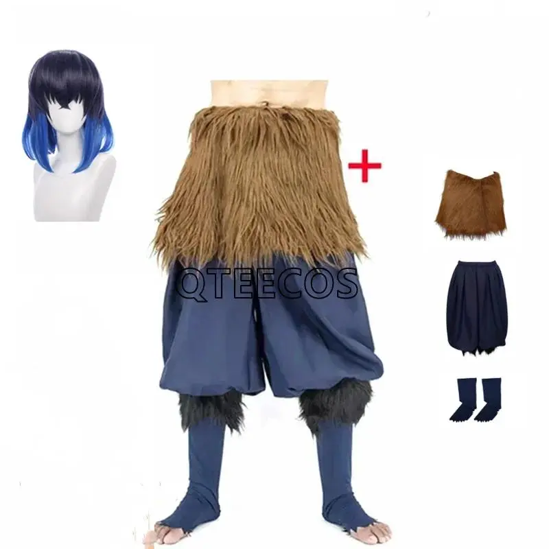 bilibili Anime Demon Slayer Hashibira Inosuke Cosplay Costume Halloween Adult Fancy Pants Outfit Clothes Pig Mask
