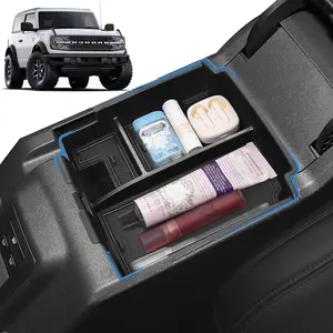 2026 Upgrade Center Console Organizer fit for 2025 2026  Bronco 4 Door Bronco Center Console Storage with Rubber Mats for  Bronco 2025+ Storage Accessories|Not for 2 Dooor/Manual/ Model|