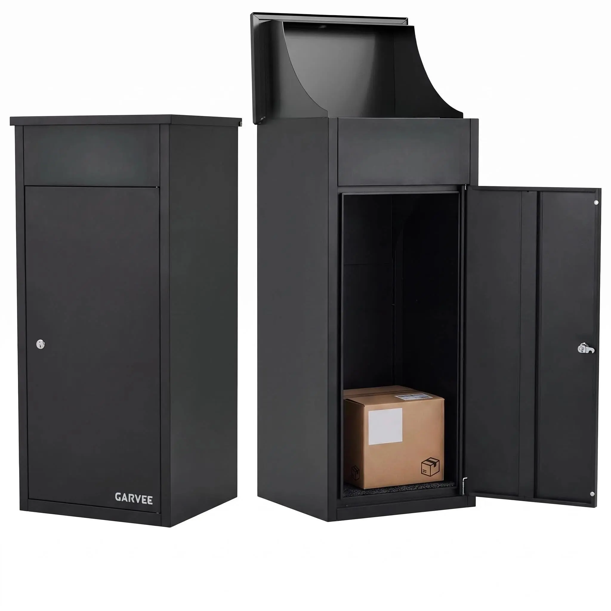 Garvee Galvanized Steel Package Delivery Box Outdoor, 17.3" x 15.9" x 38.6"