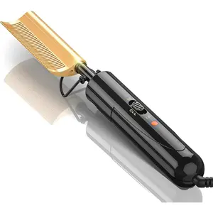 Electric Hot Comb for Wigs, 450° F SmallHot Comb for Edges, Low & HighTemperature Settings, Hair StraighteningComb for Black Hair, Portable Dual Voltagefor Travel & Home