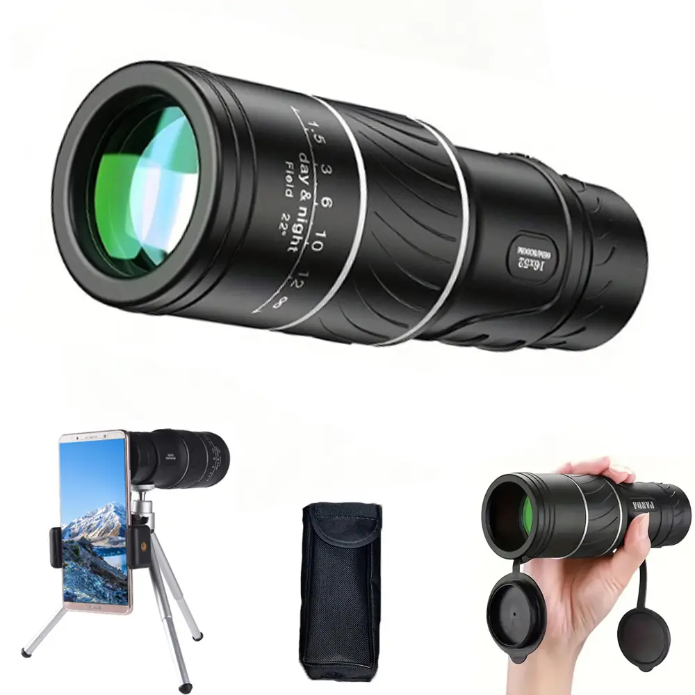 16x52 Single-Power Telescope, Anti-Slip Texture, High Magnification Clarity, Ideal for Scenic Views, Campus Events, Outdoor Teaching
