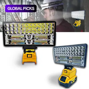 Cordless LED Work Light for Dewalt 20V Battery, 90W 5400LM LED Wide Beam Flood Light Handheld Spot Light with USB Charging Ports, LED Light for Camping, Emergency, Workshop, Garage (Without Battery)