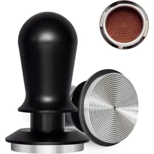 54mm Espresso Tamper, Triple Spring Loaded Tamper, Coffee Tamper with Stainless Steel Ripple Base, Self Leveling Tamper for Barista, Compatible with 53mm/54mm Breville Portafilter