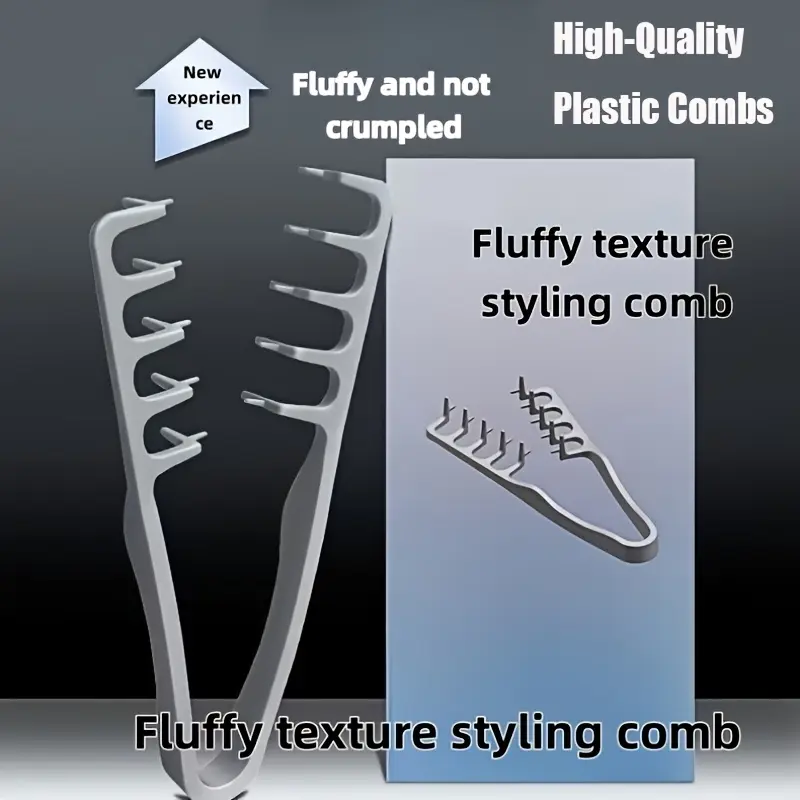 Fluffy Textured Hair Comb-Strong Grip,Fine Serrated Design Suitable for All Hairstyles,Non-slip Fixed Structure,Fluffy Serrated Design, Ergonomic Design, Ideal for Bangs Disc Hair Daily Styling -Salon Home Texture Styling Comb,a must for finishing styling