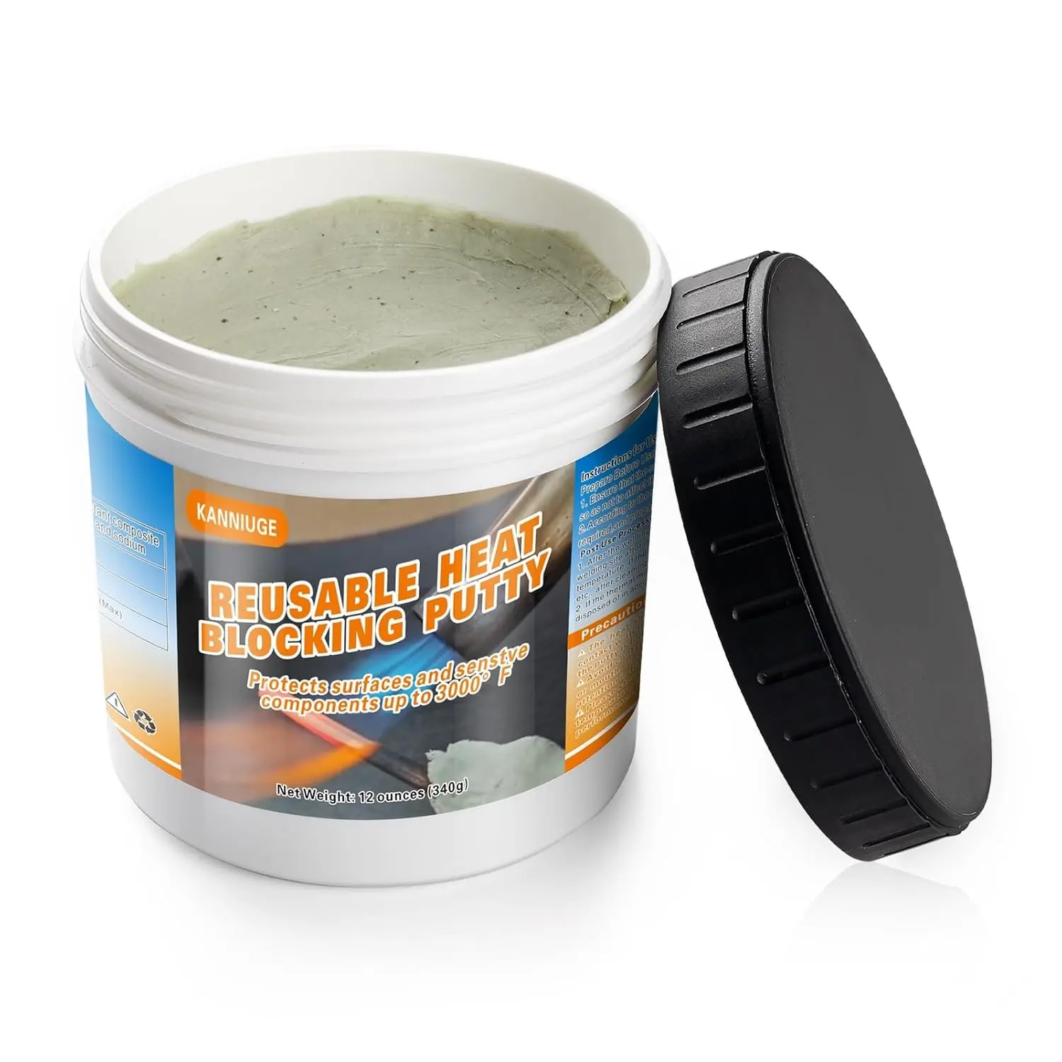 12 oz Reusable Heat-Blocking Clay Putty, Solder Insulation Putty with 3000℉ Thermal Absorption for Welding, Plumbing