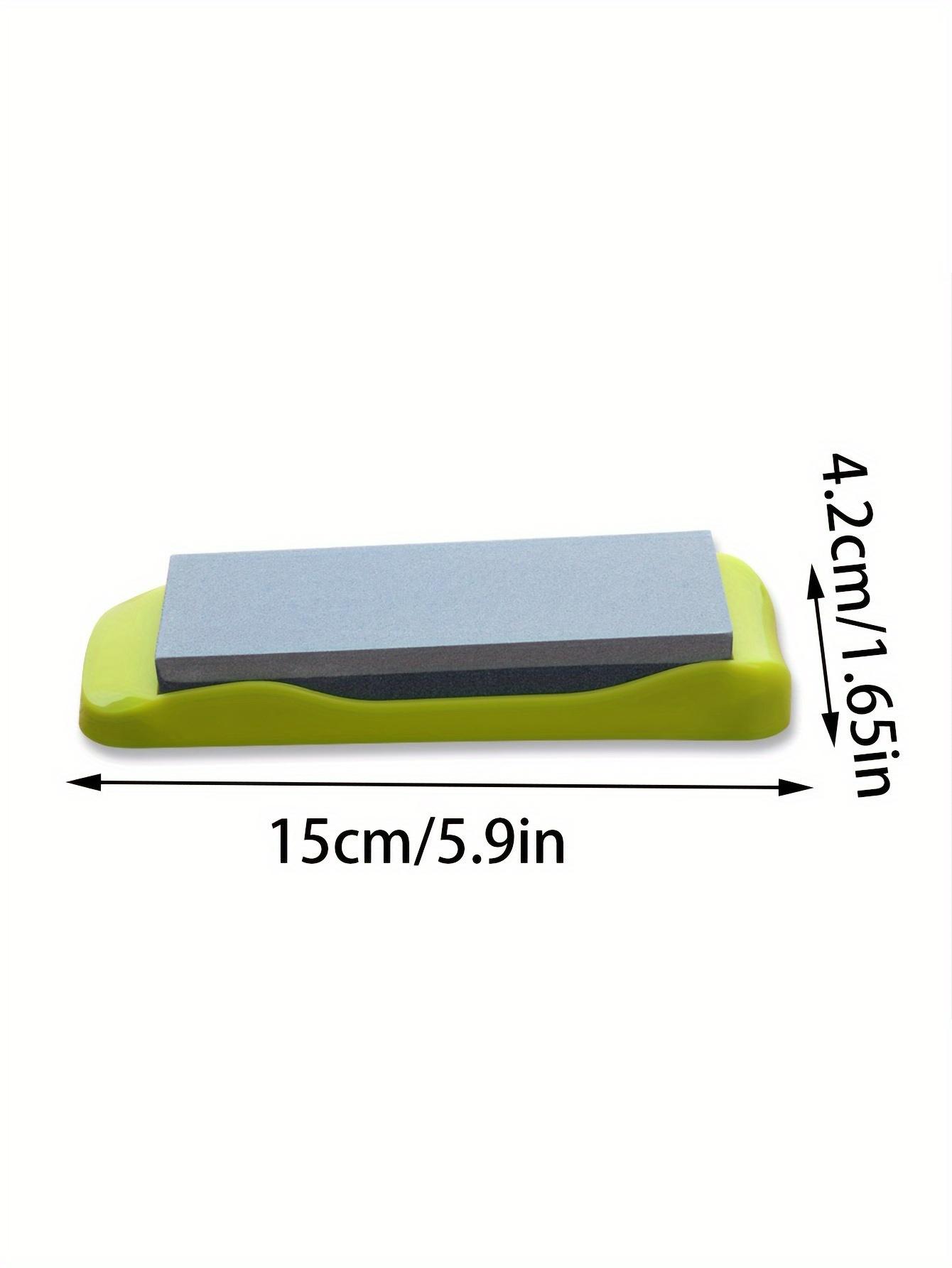 1 Piece Premium Double Sided Knife Sharpening Stone - Durable Highly Abrasive Knives with Non-Slip Base - Easy to Sharpen Knives with Precision for Home Kitchens and Food Trucks