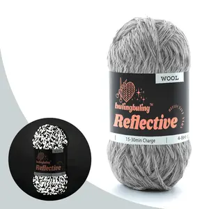 Reflective Wool Yarn (2 Skeins), Multi-Color Options, 1.76 Oz, 70 Yards, Ideal for Christmas Hats, Holiday Socks, Nighttime Craft Projects