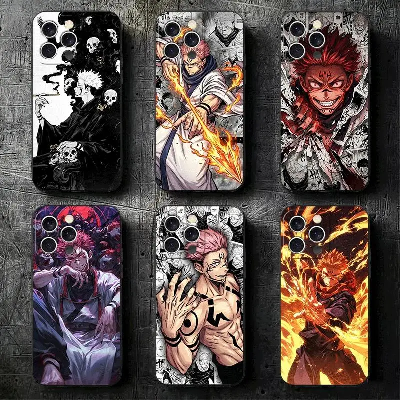 Anime Ryomen Sukuna JUJUSU Soft Phone Case for iPhone 17 Promax 17e 17 16 15 14 13 12 11 Mini Pro Max Air For Samsung S26 Ultra S25 S24 S23 S22 FE Plus Edge Anti-Fall shockproof protection Soft silicone Back Cover For Fans Gift