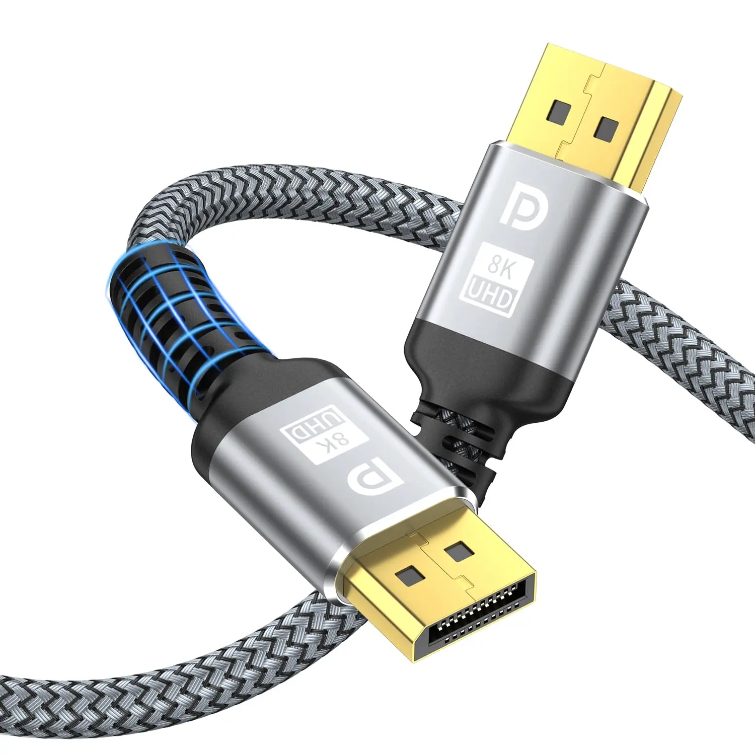 8K DisplayPort ,DP 1.4  10ft(8K@60Hz,4K@144Hz,@240Hz) Support 32.4Gbps, Plated Connector,High  Rate for Gaming ,HDR,FreeSync G-Sync,Graphics Card,PC