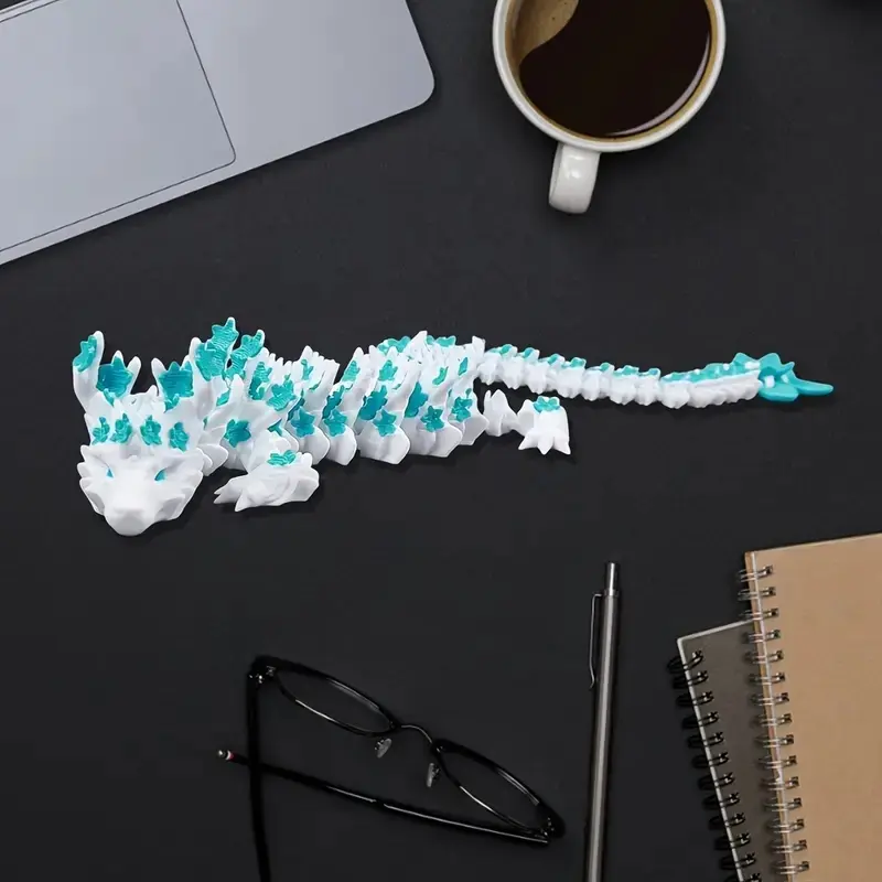 3D Printed Fluorescent Rainbow Sakura Dragon, Room Decor Statue, High-Quality Pla Material, Perfect Gift for Christmas, Easter, Birthday, Halloween