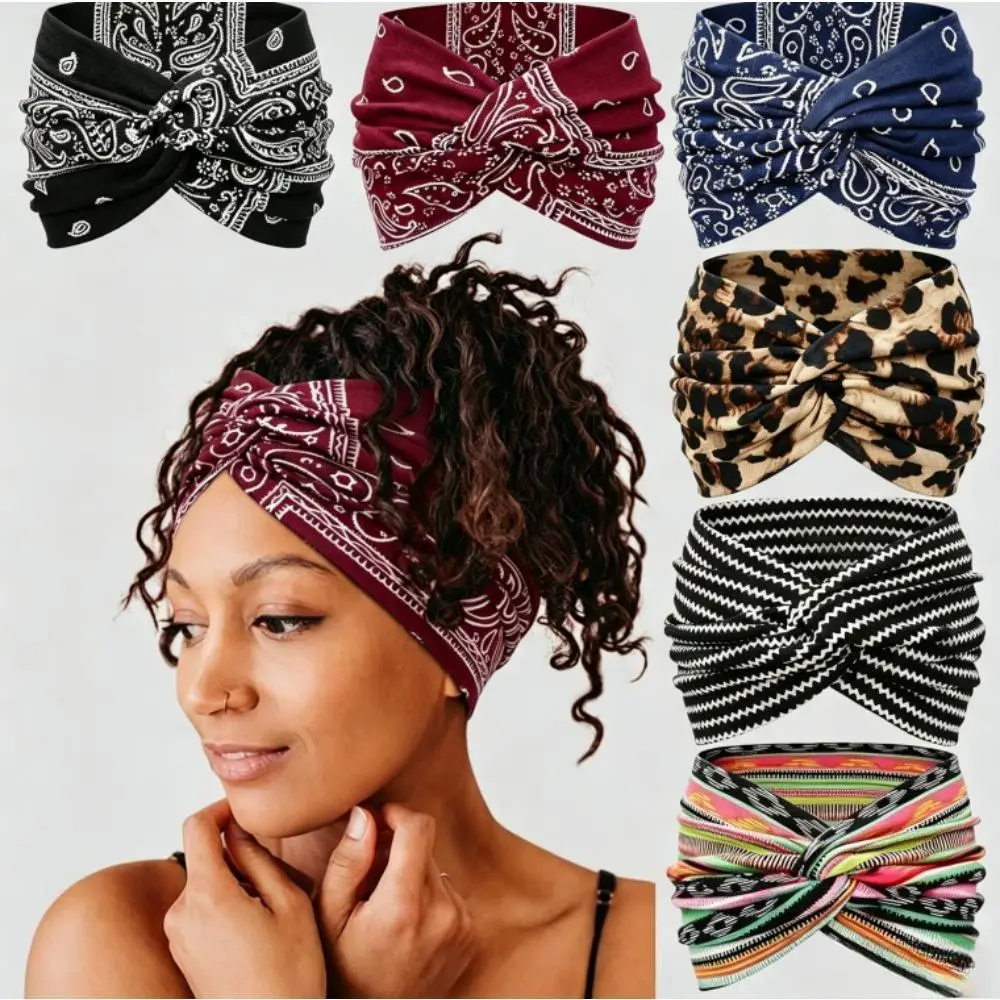 FringeFlutter Women's 6-Piece Bohemian Wide Headband Set - Soft, Chic, Athletic Headbands, Breathable Hair Accessories, Spring Fashion Item for Yoga, Running, Soft Headband