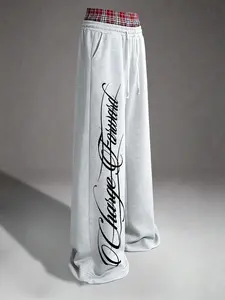 Unisex Baggy Graphic Sweatpants With Dragon Phoenix Design Harajuku Street Style Elastic Waist Pants For Men Women Streetwear Outfits