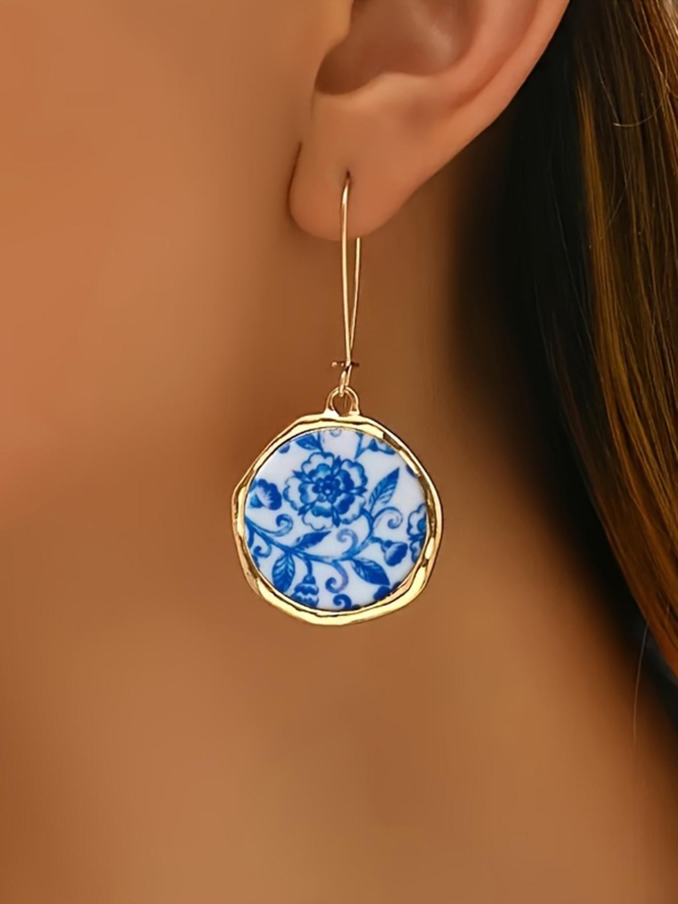 Vintage Flower Dangle Earrings, Fashionable Jewelry for Women, Trendy All-match & Exquisite Jewelry for Birthday Gift, Statement Earrings