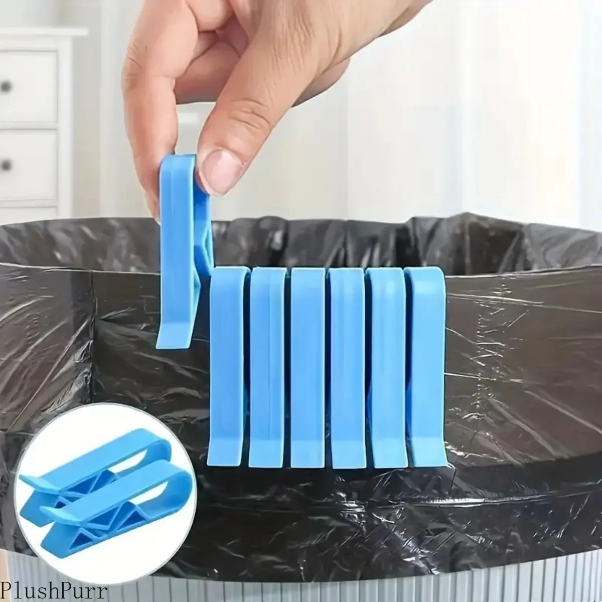 10/20 Pcs Plastic Garbage Bag Clips, Reusable Non-Slip Trash Can Holders with Side Divider Design for Easy Kitchen & Household Use, 10Pcs, Easy To Use, No More Garbage Bags Slip, Trash Can Clips, Plastic Clips tiktokshopbacktoschool