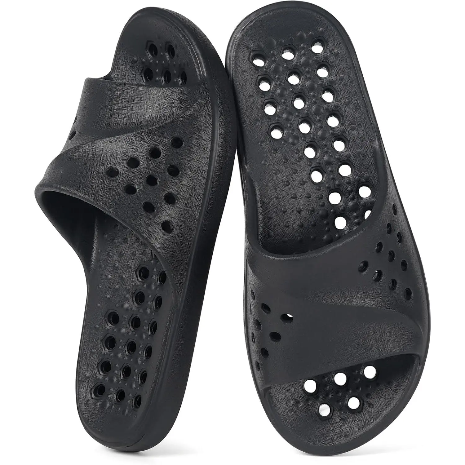 Unisex Soft EVA Massage Shower Slippers - Footwear with Arch Support, Quick-Drying, Non-Slip, Drain Holes for Bathroom, Home Use (Home Supplies Gift) | Slide, Flipflop for Gym