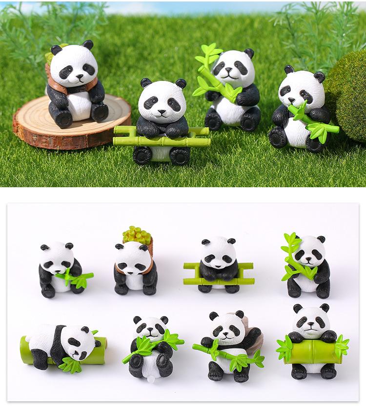 Cute and Playful Panda Miniature Succulent Landscape
