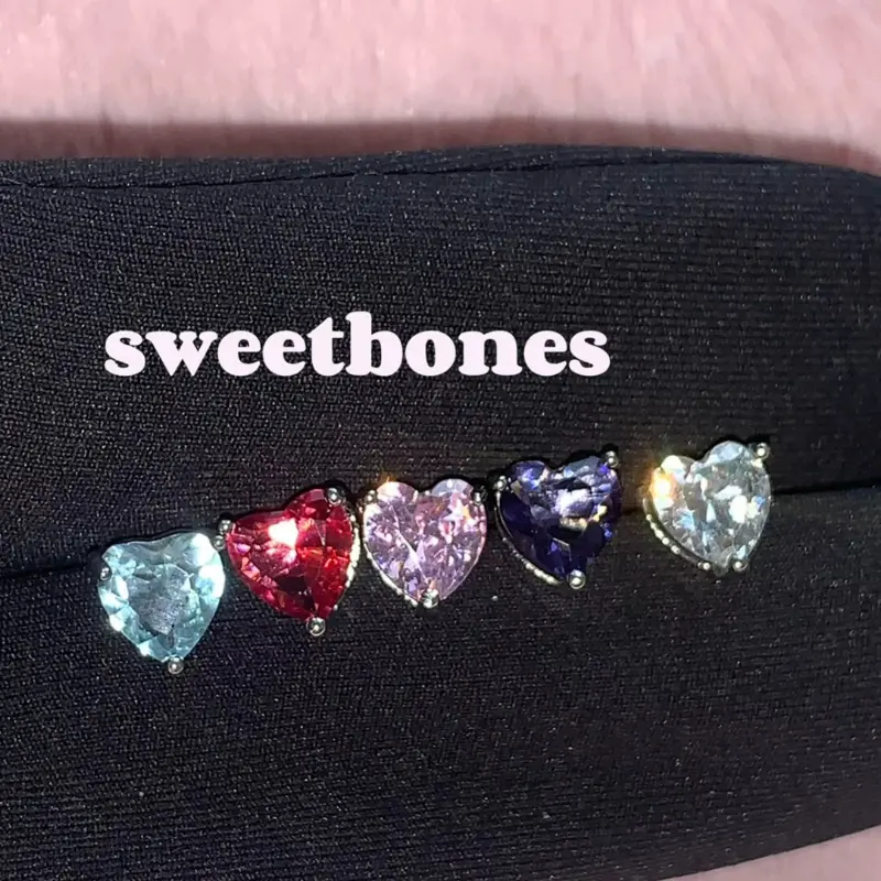 Gift Ready Packaging Blue Heart Zircon Stud Earrings for Women Sterling Silver Posts Coquette Y2K Aesthetic Dainty Jewelry Gift for Her