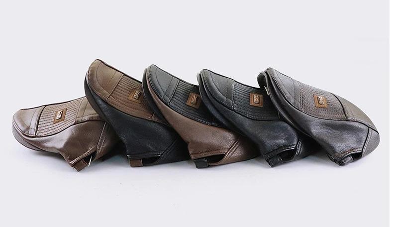 PU Leather Beret Hat Men Autumn Winter Faux Leather Duckbill Newsboy Cap Herringbone Middle-aged Men's Flat Peaked Cap For Dad