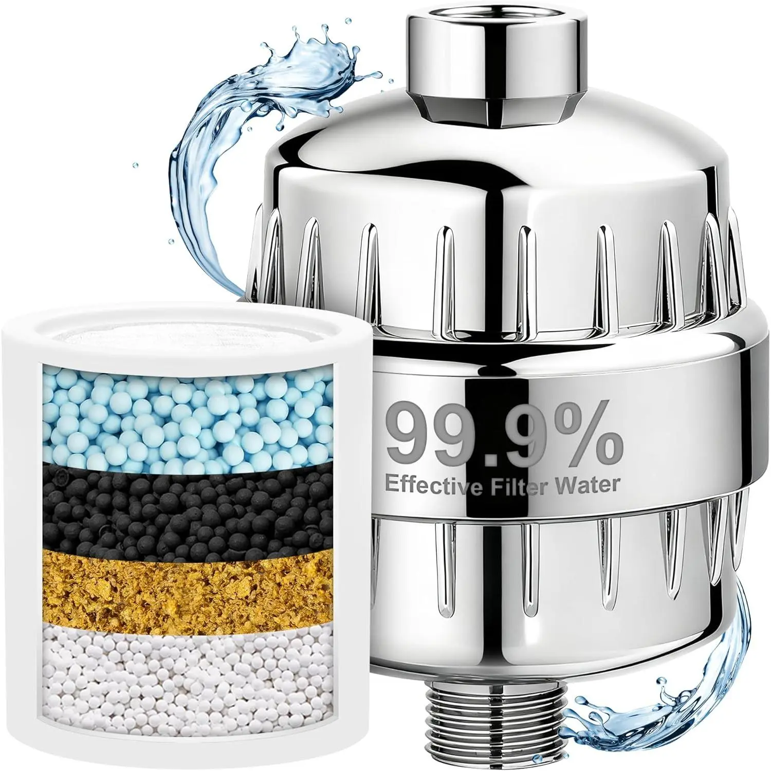 Efficient Popular Shower Filter, High Revitalizing Shower Filter for Hard Water Remove Chlorine, and Dramatically  Water Condition, Improve Your  and Hair, DSF001