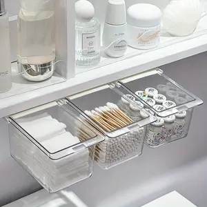 3-Piece Mirror Cabinet Under Storage Box Set, Adjustable Bathroom Shelf Holder, Organize Sink Counter, Hanging Closet Organizer