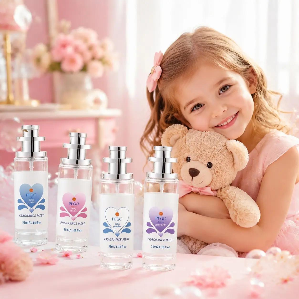 4 Bottles Baby Fresh Spray, 35ML Per Bottle, Long-Lasting Scent for 72 Hours, Natural Fragrance, Versatile Use, Ideal Gift Choice
