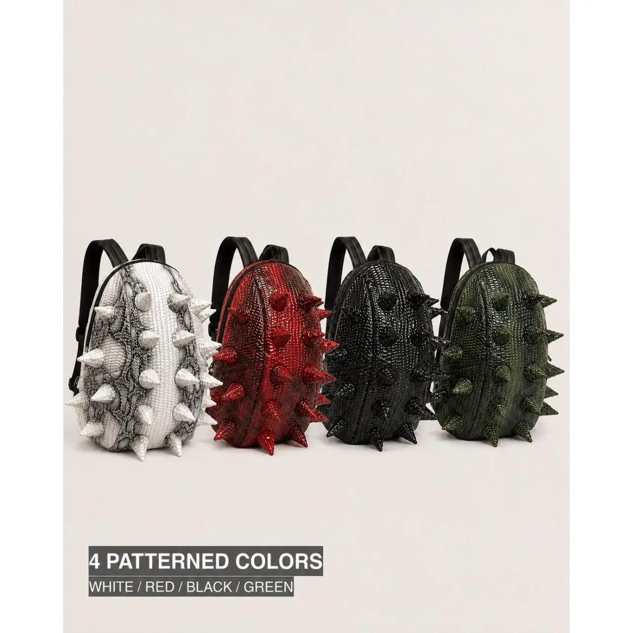 Quirky 3D Sea Urchin Spiked Backpack, Textured PU School Daypack With Adjustable Straps