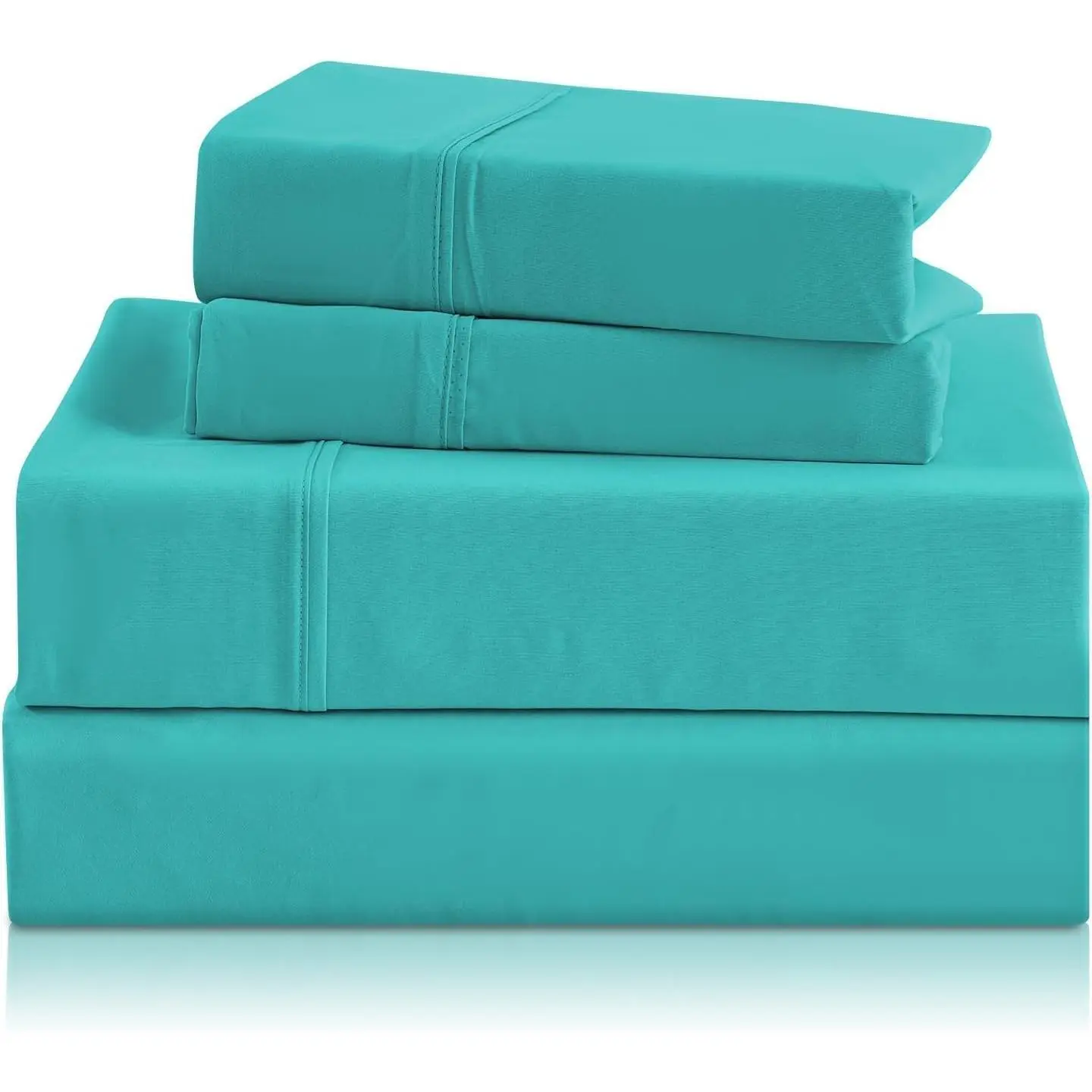 Breathable Cooling Full Sheet Set - Hotel Luxury 4 Piece Deep Pocket Sheets for Full Size Bed, Fits 16" Mattress, Easy Care Wrinkle Free Bedding Sheet and Pillowcase Set, Turquoise