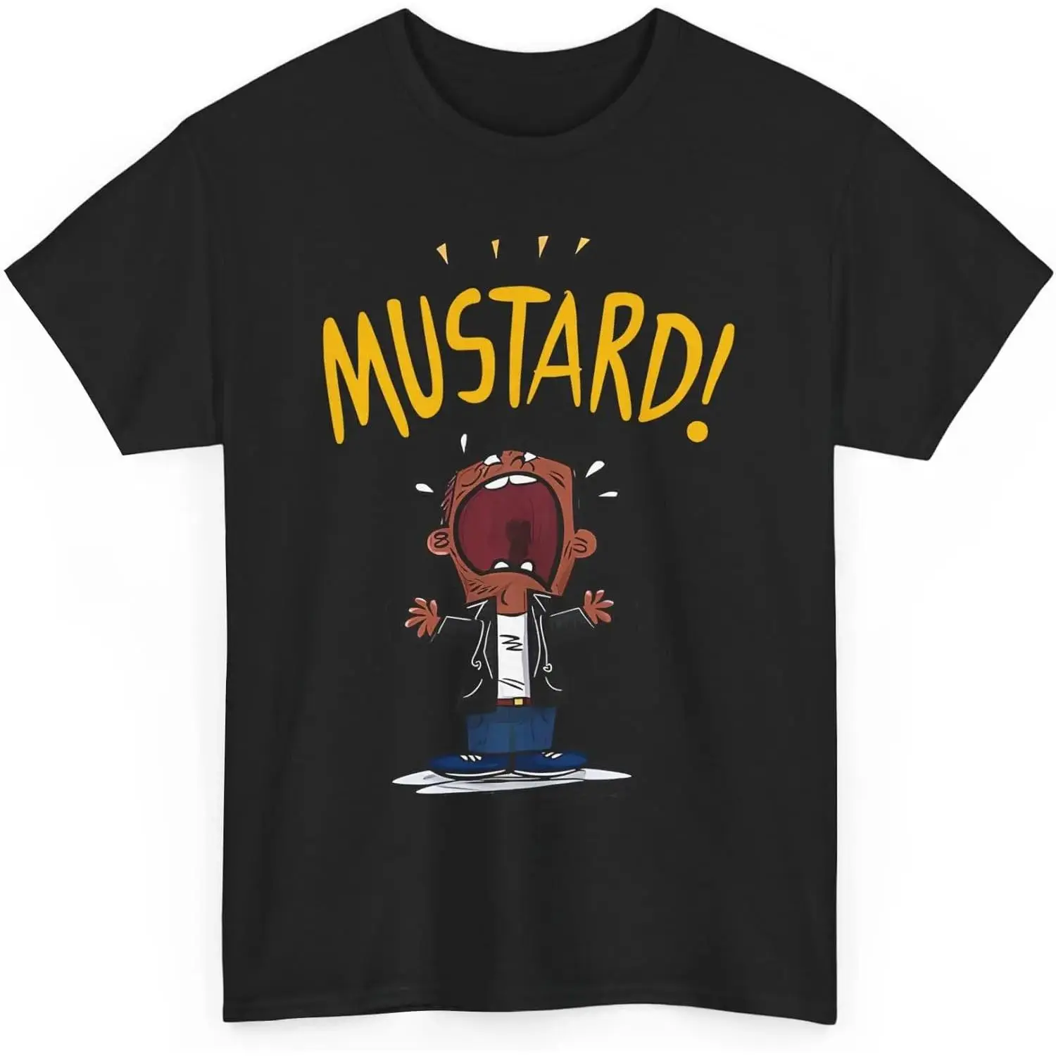 Men's Mustard Kendrick Menswear T-Shirt - Funny Meme Hip Hop Graphic Tee, 100% Cotton Unisex Casual Round Neck Shortsleeve Streetwear, Rap Fan Novelty Top, Ships from USA