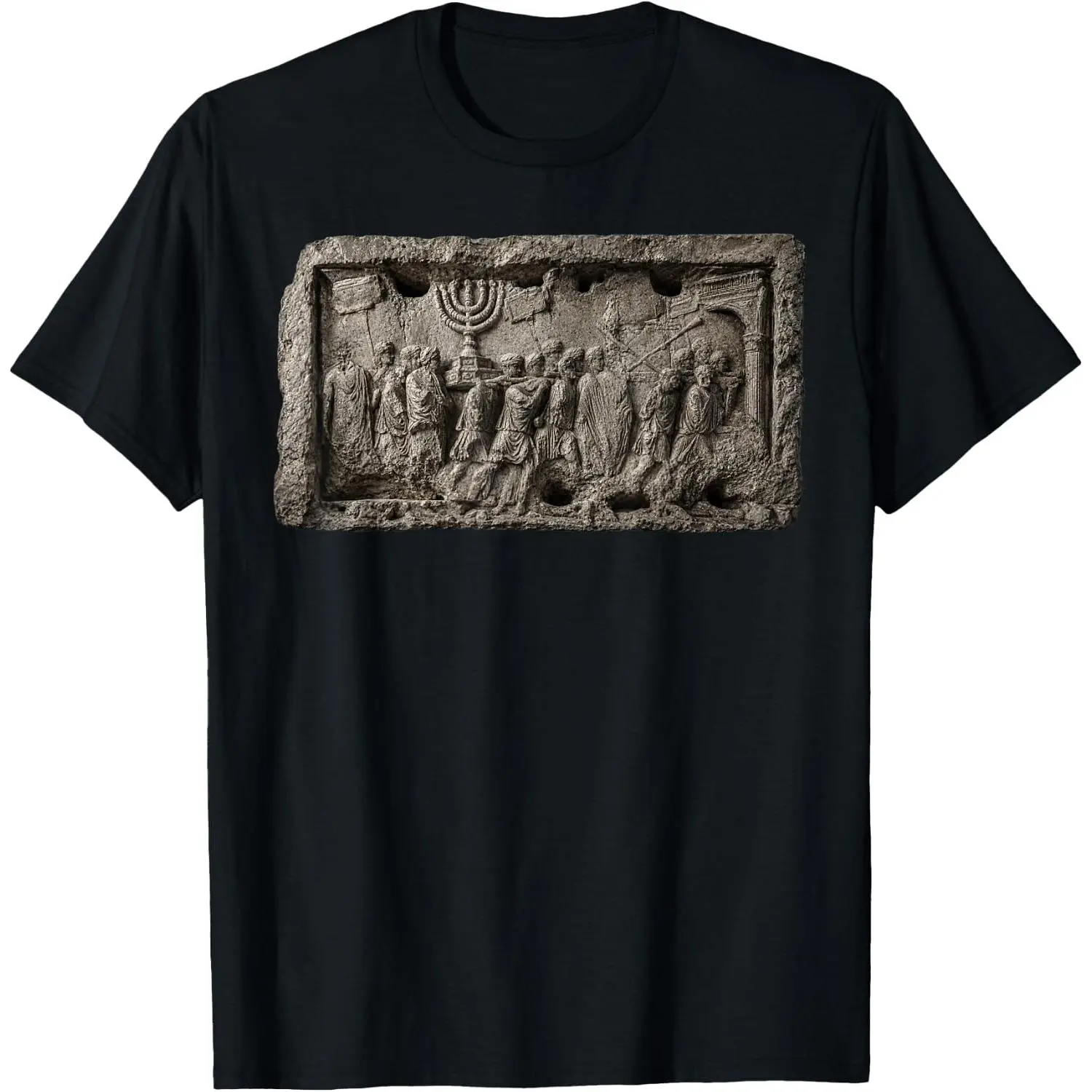 Men's Classic Casual Short-Sleeve T-Shirt, Arch of Titus Ancient Rome History Humor Theme, Relaxed Fit Tops