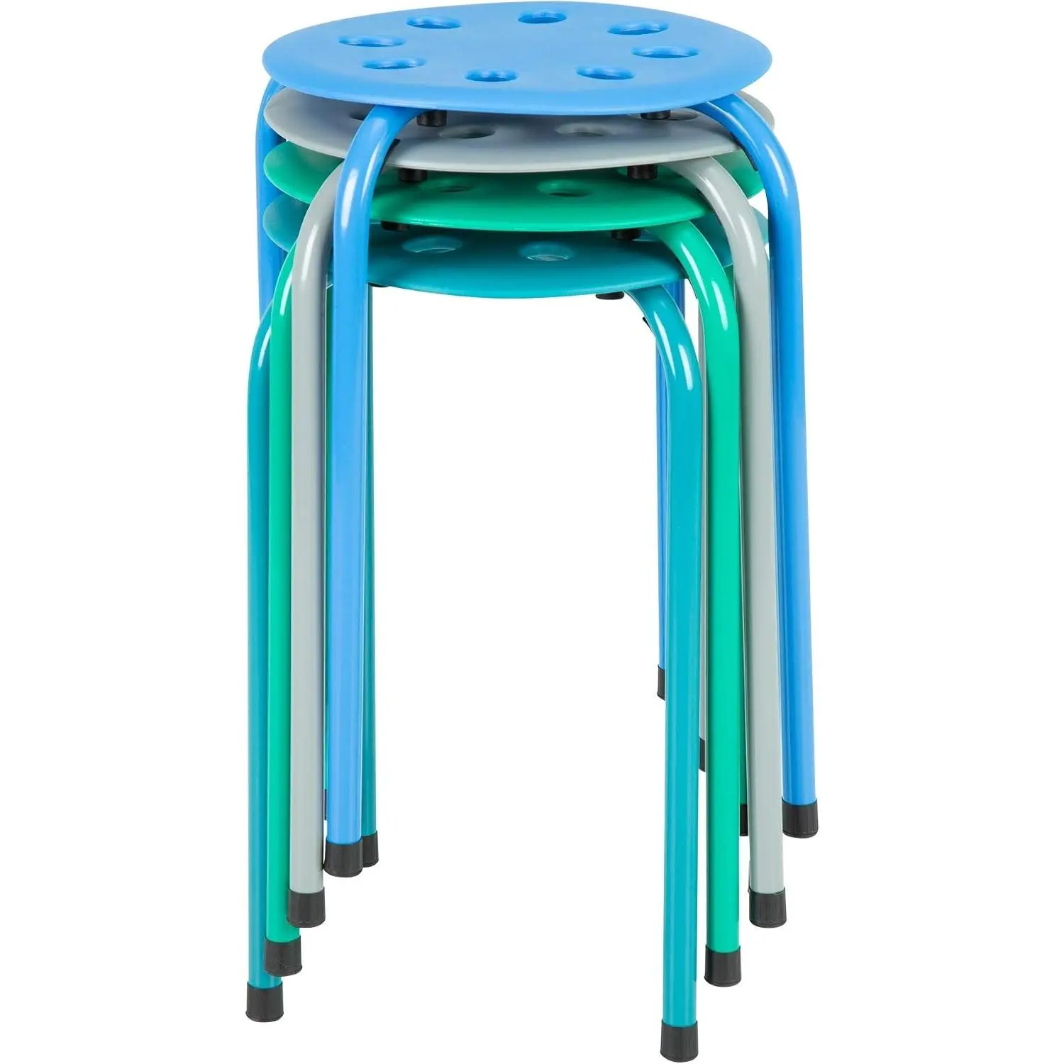 Stacking Stools for Kids and Adults, 17.75" Standard Height Portable Nesting Office and Classroom Stools, Contemporary, Pack of 4
