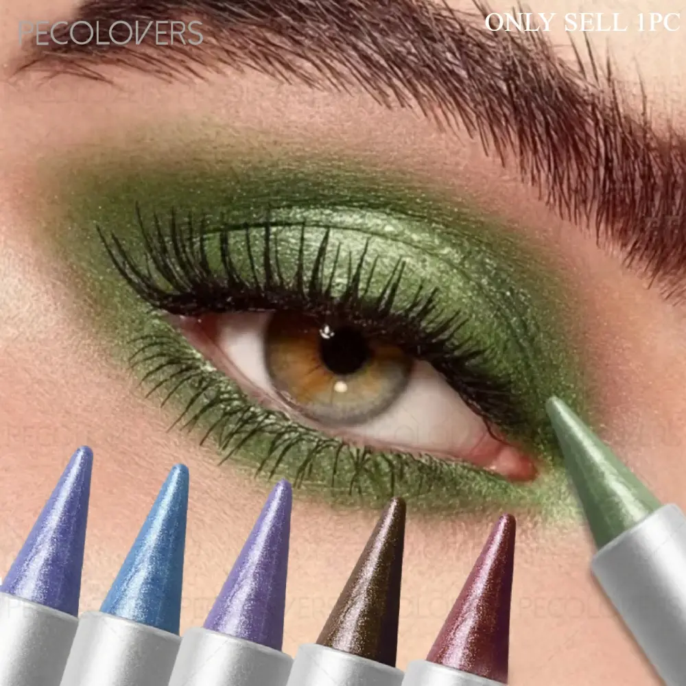 1 Pcs Highlight Shimmer Eyeshadow Pen, Peach Pink, Violet, Baby Blue, Mint Green, High Pigmented Smudge-proof Long-lasting, Glitchy Glam Makeup, Brightening Eye Makeup, The Z Generation & Makeup Player Use, Daily Party Makeup