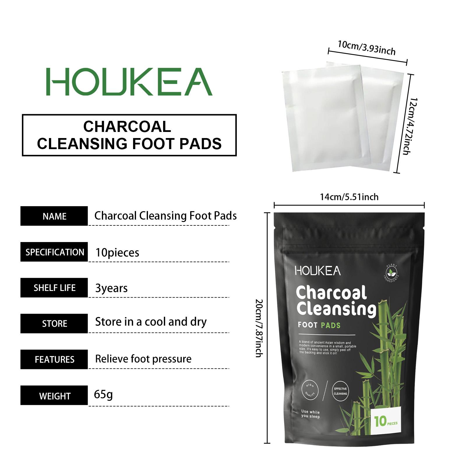 Houkea Bamboo Charcoal Foot Patches Daily Gentle Foot Cleansing Body Care Sleep Bamboo Charcoal Foot Care Patches