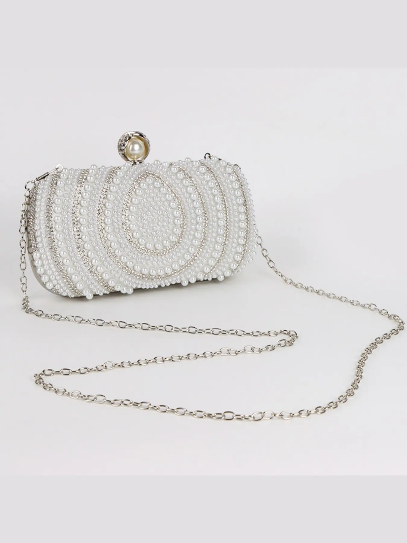 Hot Selling European and American Rhinestone Evening Bag, Luxury Handbag, Elegant Banquet Bag, High-End Pearl Clutch, All Seasons
