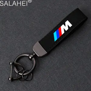 Suede Car Key Chain Metal Keyring Buckle Anti-Lost Key Holder Pendant Car Modification Accessories For BMW M Sport 3 5 7 Series X3 X5 X6 X7