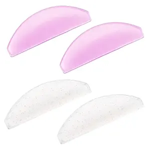 4Pcs Lash Lift Pads, 1mm Ultra Thin Korean Flat Lash Lift Shields for NO.1 Perm Sticky Glueless Lashes Lifting Shield for Perming Soften Lashes Thoroughly Eyelash Curlers