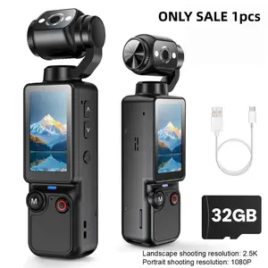 Portable Vlog Camera 180 Flip Lens and Screen Compact Mini Camera with Ring Light Memory Card Tripod for Selfies Travel Everyday Video Recording Must Have Gift