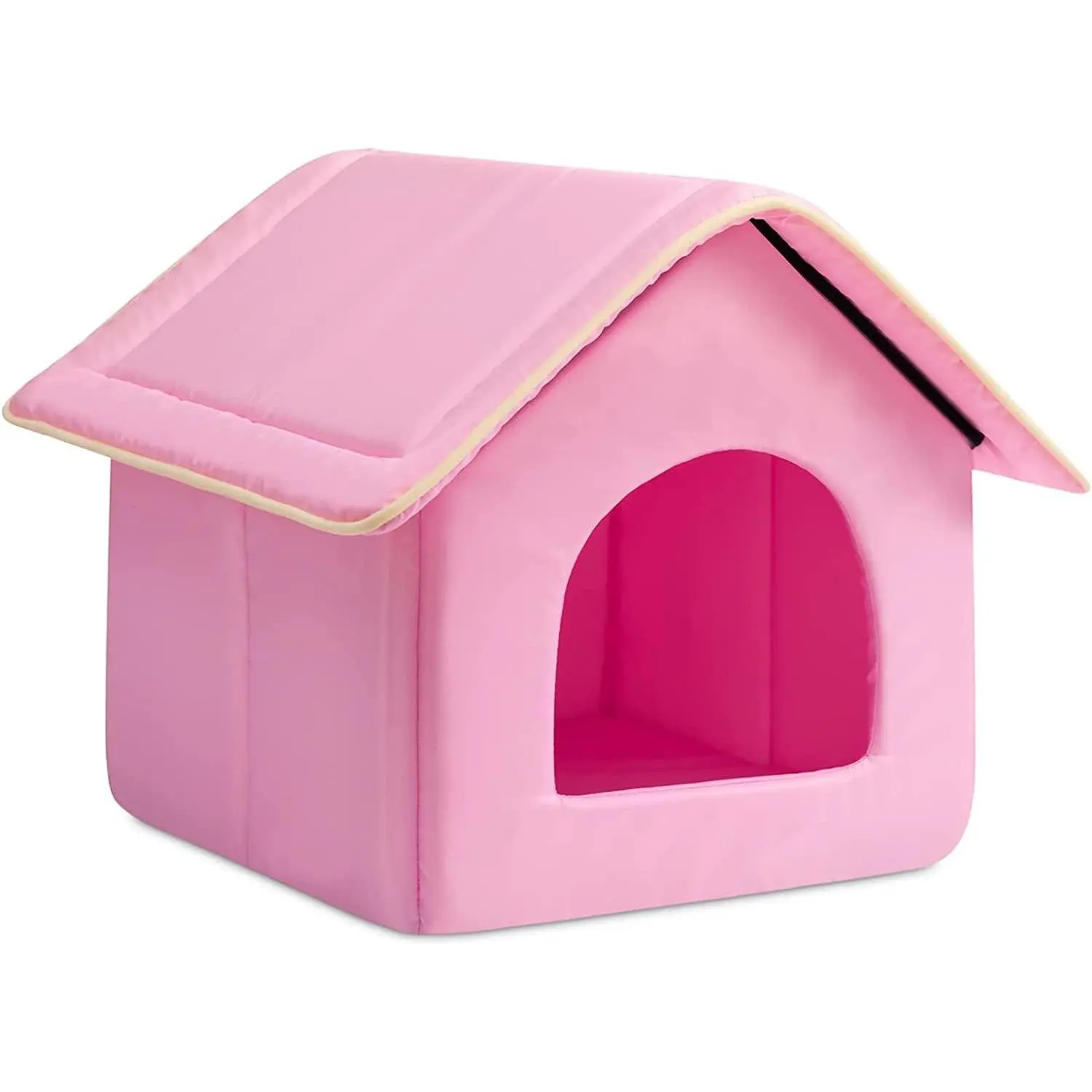 Cat House Cave Sleeping Bed Kitten Home Dog Bed Puppy Nest for Kitty House Adults Cat Pink (Pink, Small)