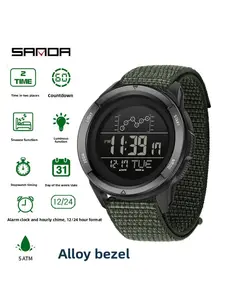 Men Digital Watch with Large Clear Display Alarm Timer Stopwatch Waterproof for Outdoor Sports Students Daily Wear Durable Casual Quartz Wristwatch for Men