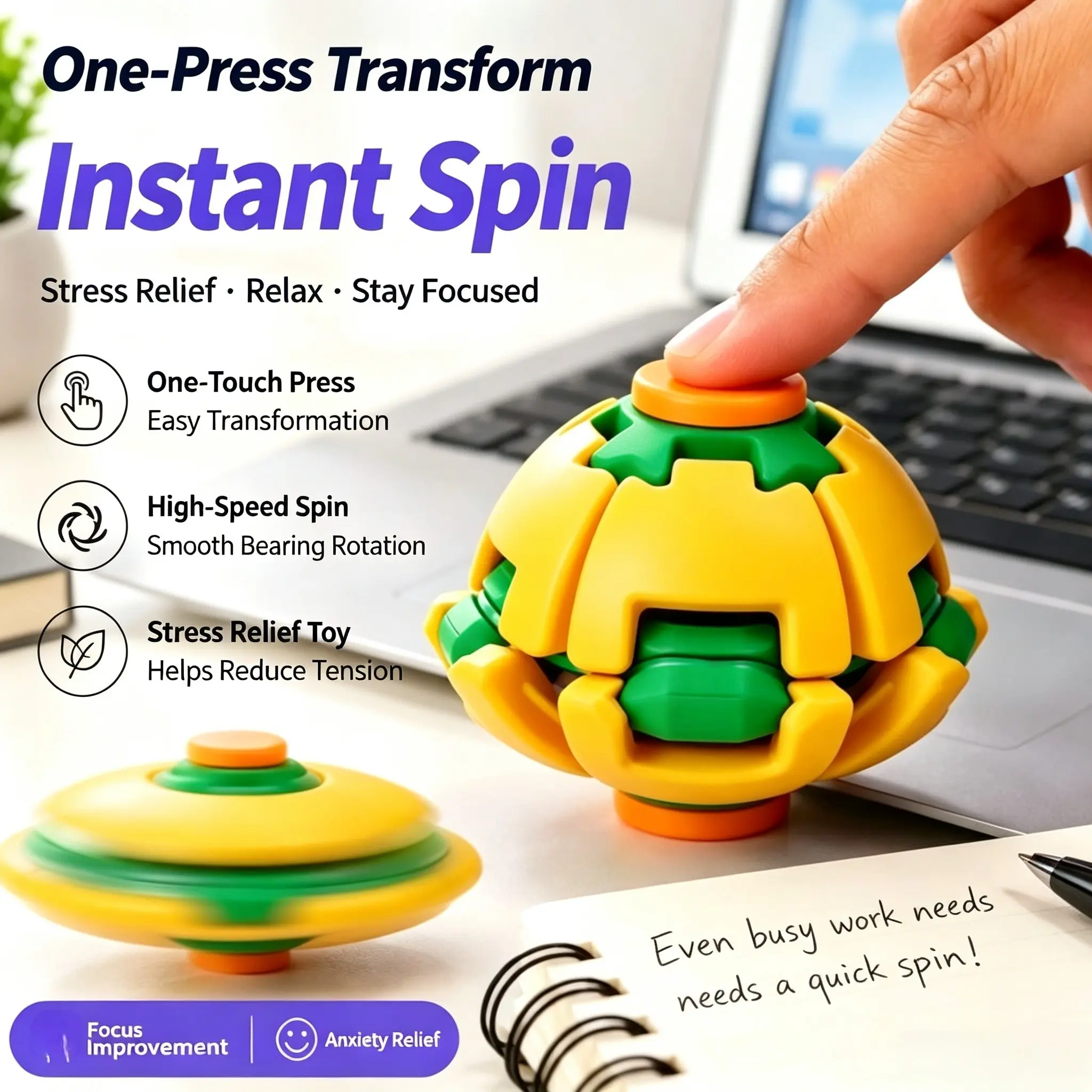 Durable Clip Rotation Stress Relief Cube Toy, Smooth Anxiety Relief Hand Play, Pocket Size Sensory Tool, Adhd Focus Booster, Classroom Reward Gift, Fidget Sensory Product