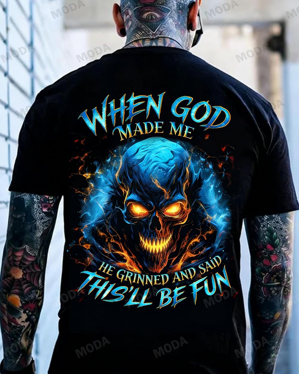 Chaosmoda Generation X When God Made Me Custom Year Skull T-shirt