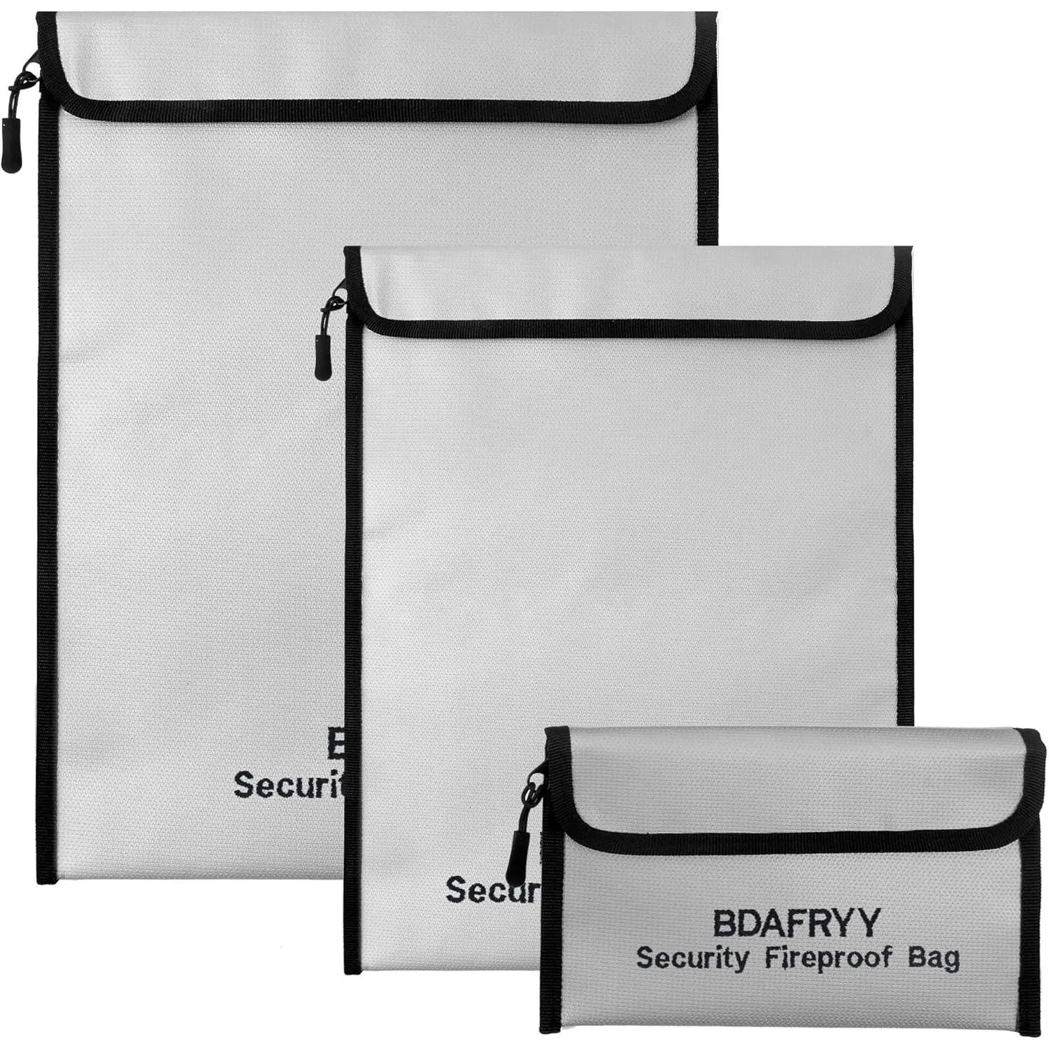 Women's Fireproof Waterproof Storage Bags (3 Pcs, 2000℉ Heat Resistant) for A4/A5 Size Documents, Cash, Passport, Tablet, Laptop, Jewelry & Important Valuables