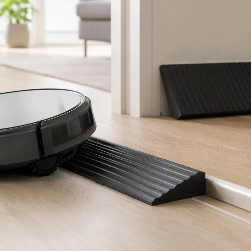 Self-Adhesive Ramp Stair Strip, 3cm Wide Floor Transition Strip, Multi-Functional PVC Slope Pad, Ideal for Wheelchairs, Robot Vacuums, Scooters