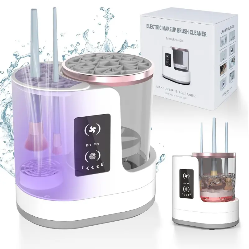 Three-In-One Electric Makeup Brush Cleaner, Automatic Cleaning and Drying Machine, Adjustable Settings, Fits Various Sizes, Perfect Gift